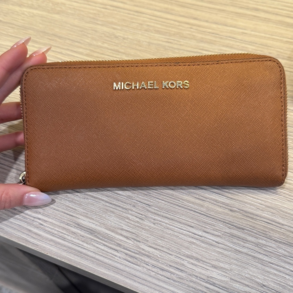 Michael Kors Brown Zip-Around Wallet